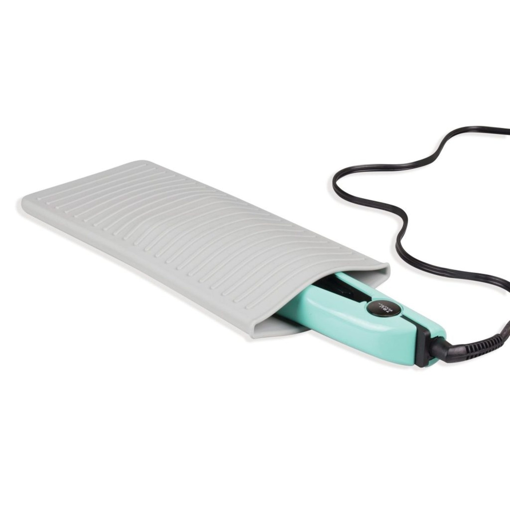 Discontinué - Plateau et pochette de silicone pour fer plat gris