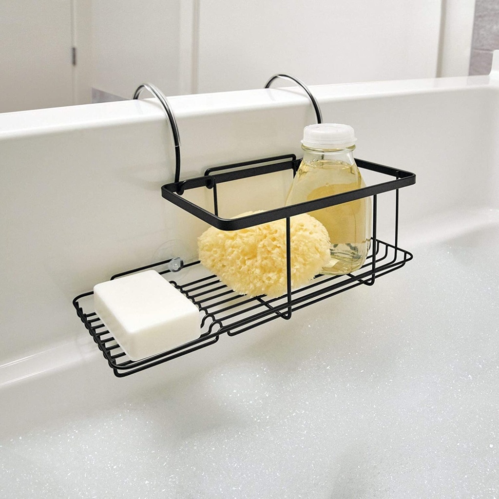 Panier pour rebord de bain everett noir mat