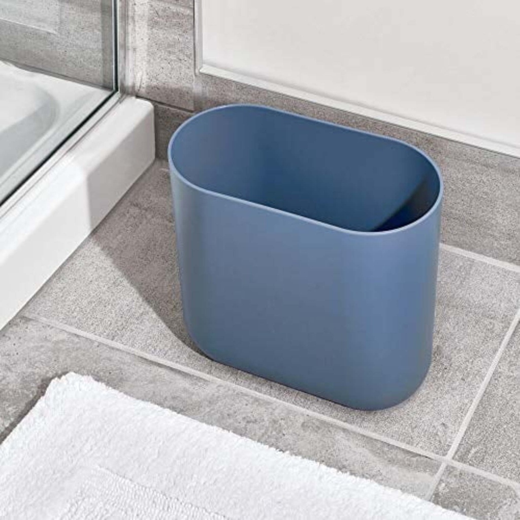 Poubelle slim plastique bleu