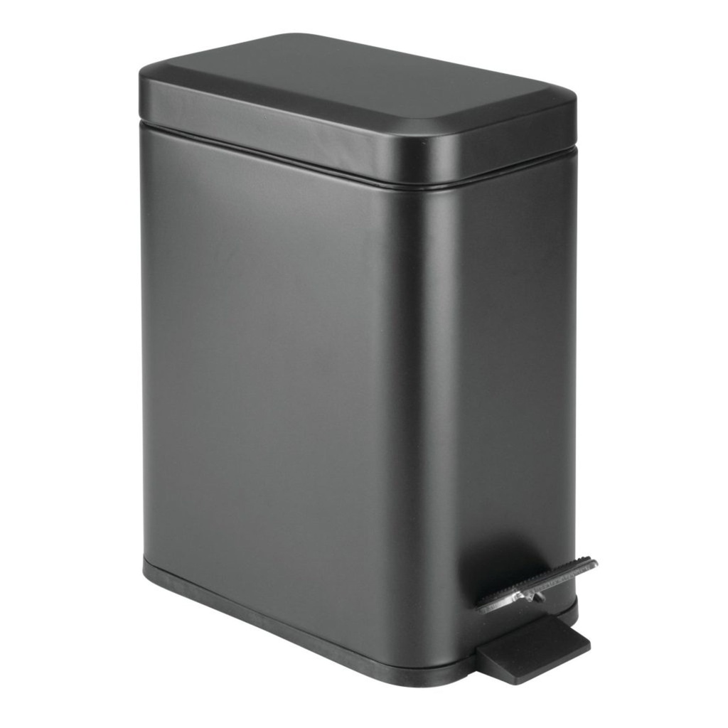 Poubelle step rectangle noir 5l