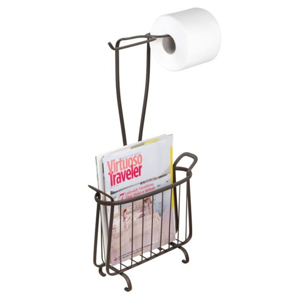 d-Porte papier double + porte revue bronze