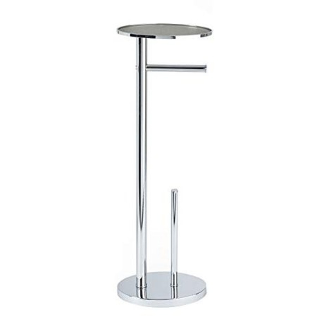 Porte papier toilette avec tablette ovo chrome