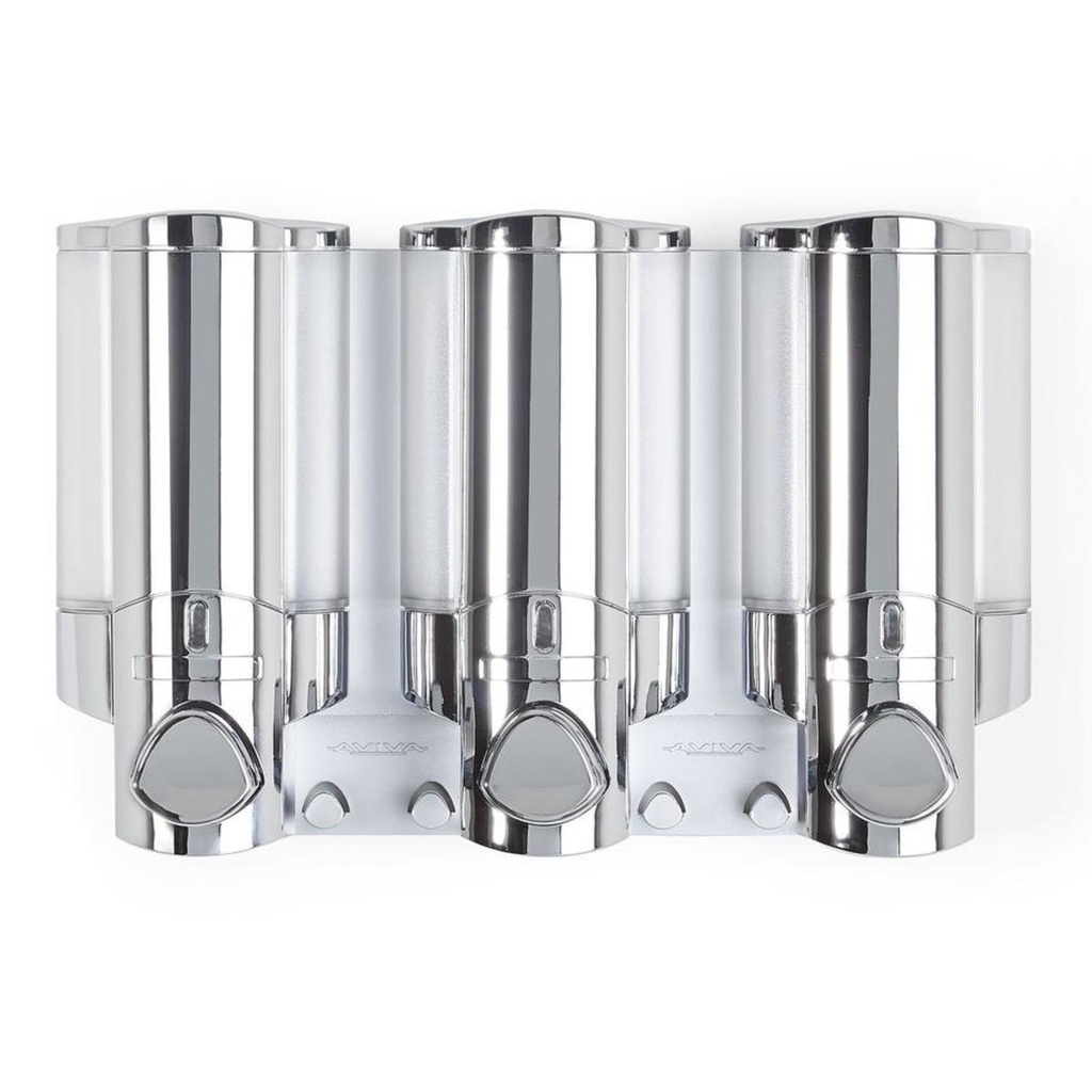 Discontinué - Pompe à savon aviva murale triple chrome