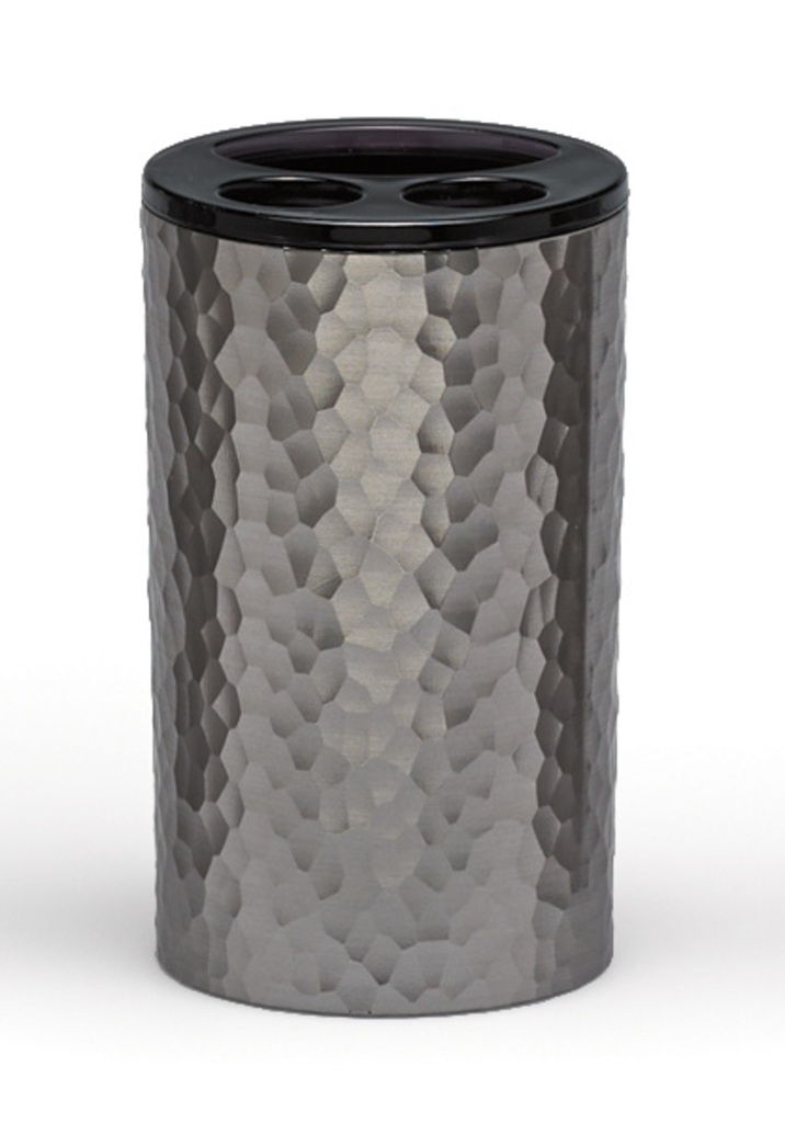 Porte brosse a dent hammered acrylique charcoal satin