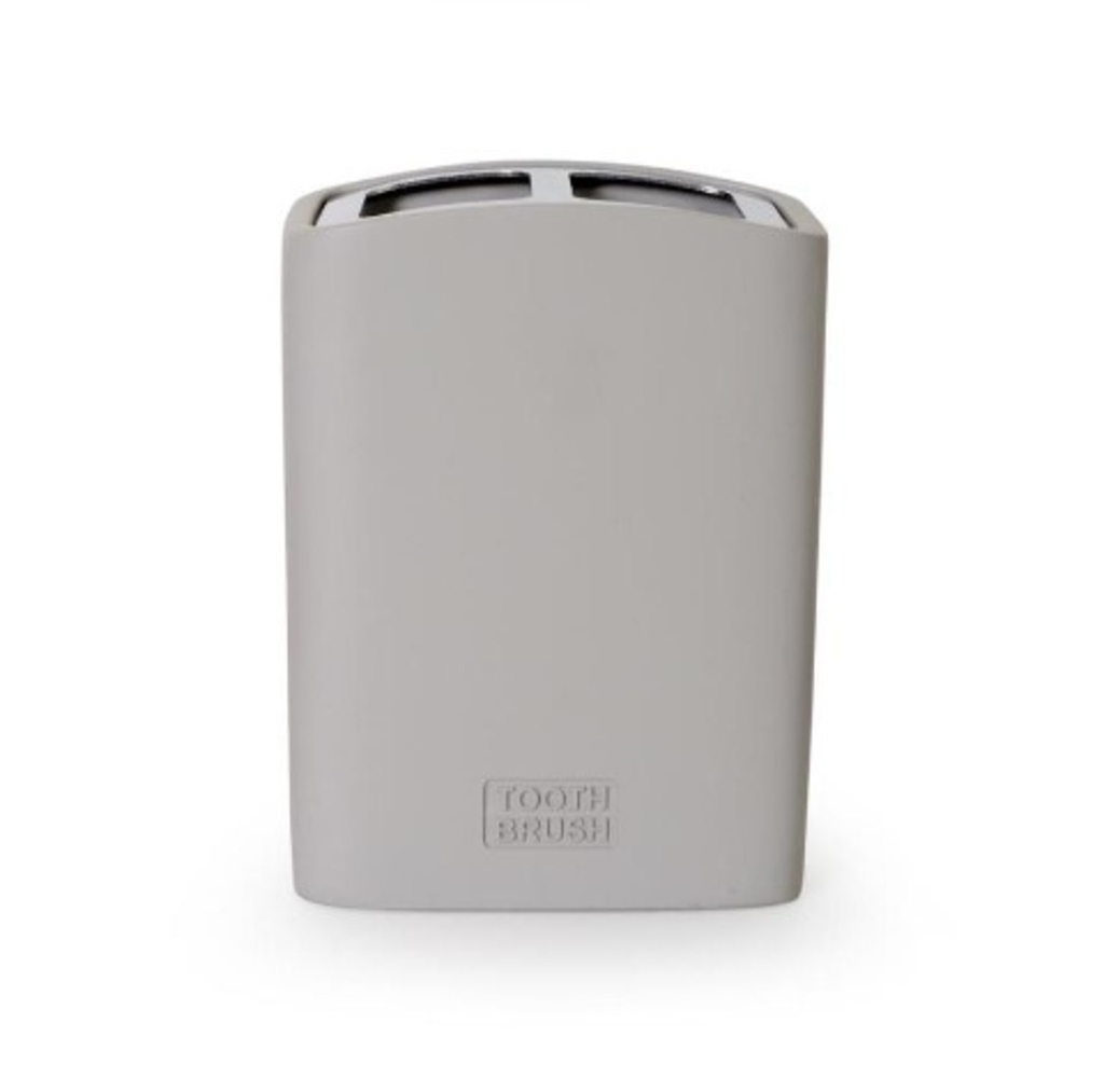 Discontinué - Porte brosse à dent resine everley uni gris pale