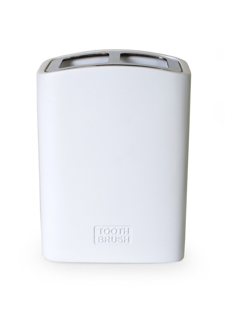 Discontinué - Porte brosse a dent resine everley uni blanc