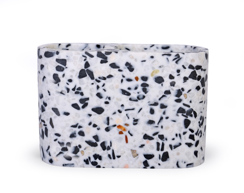 Porte brosse a dent bianco terrazo noir/blanc/rose