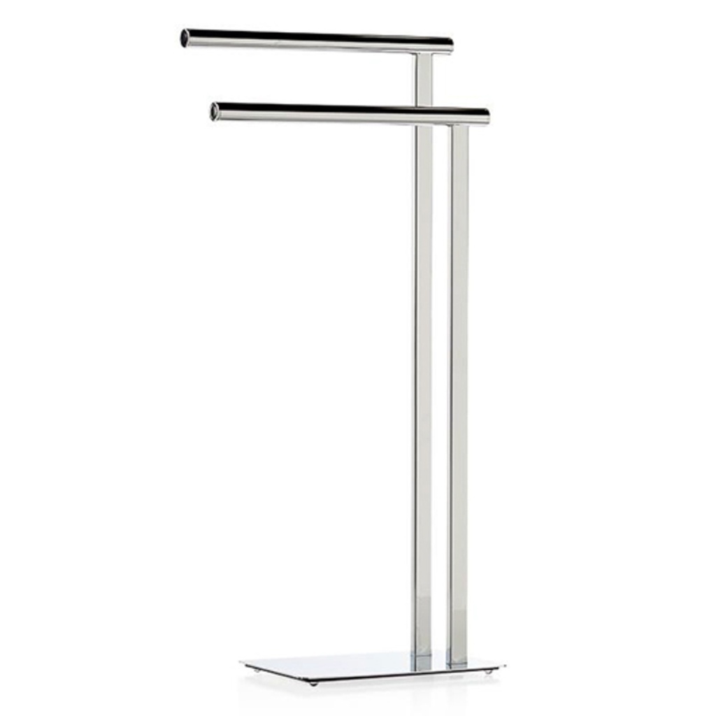 Porte serviette pacific 2 branches sur pied chrome 16.25 x 7.75 x 32-3/4H