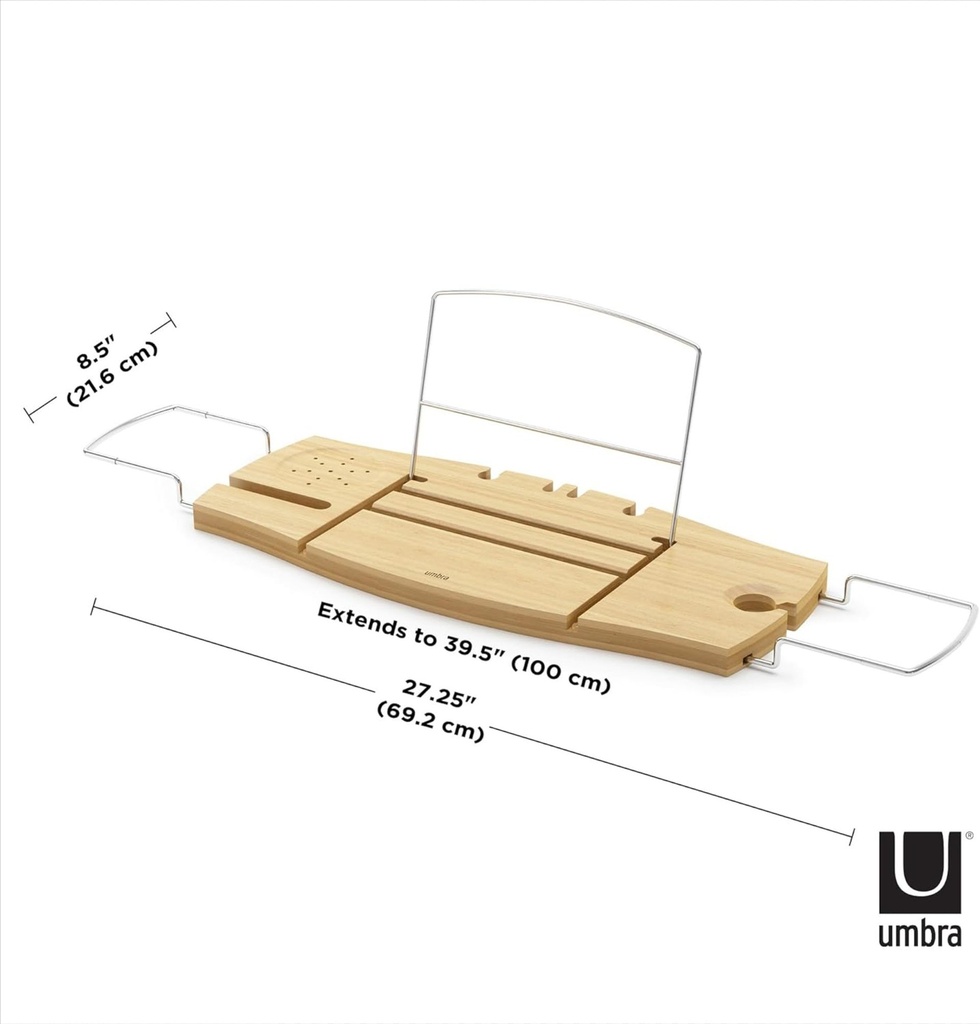 Pont de bain aquala 71 x 22 x 3 bambou naturel