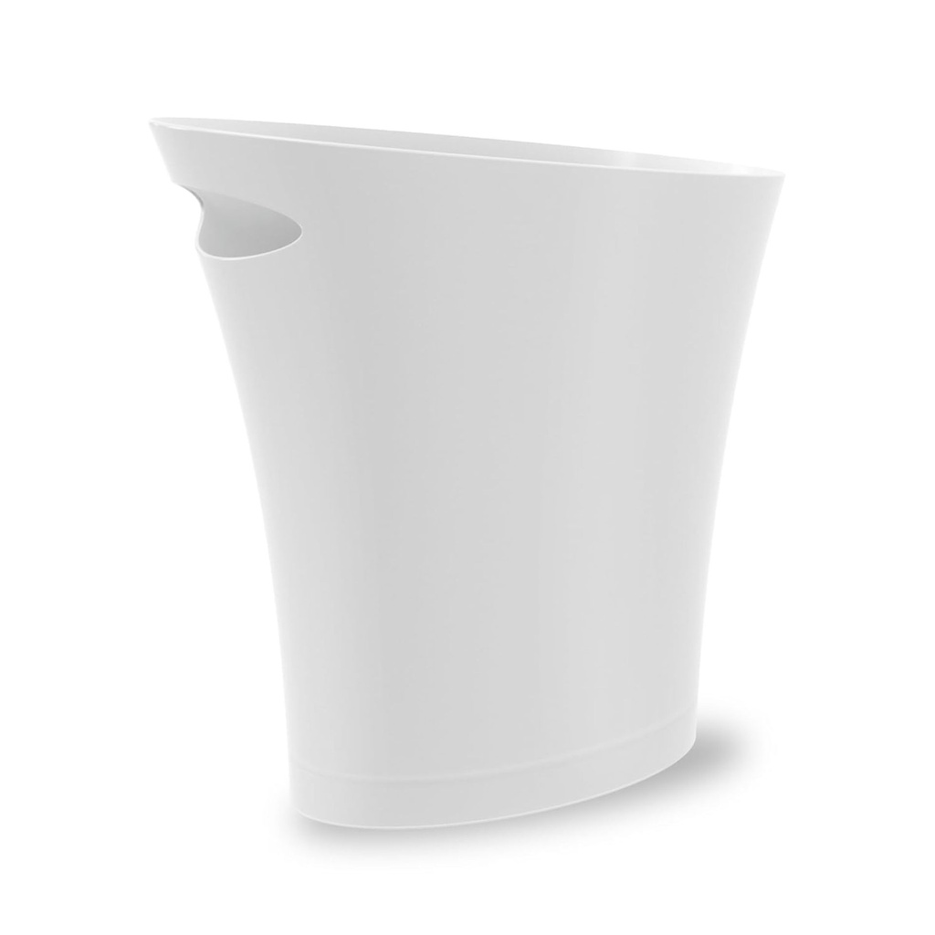 Poubelle étroite skinny 34 x 17 x 33 blanc métallique