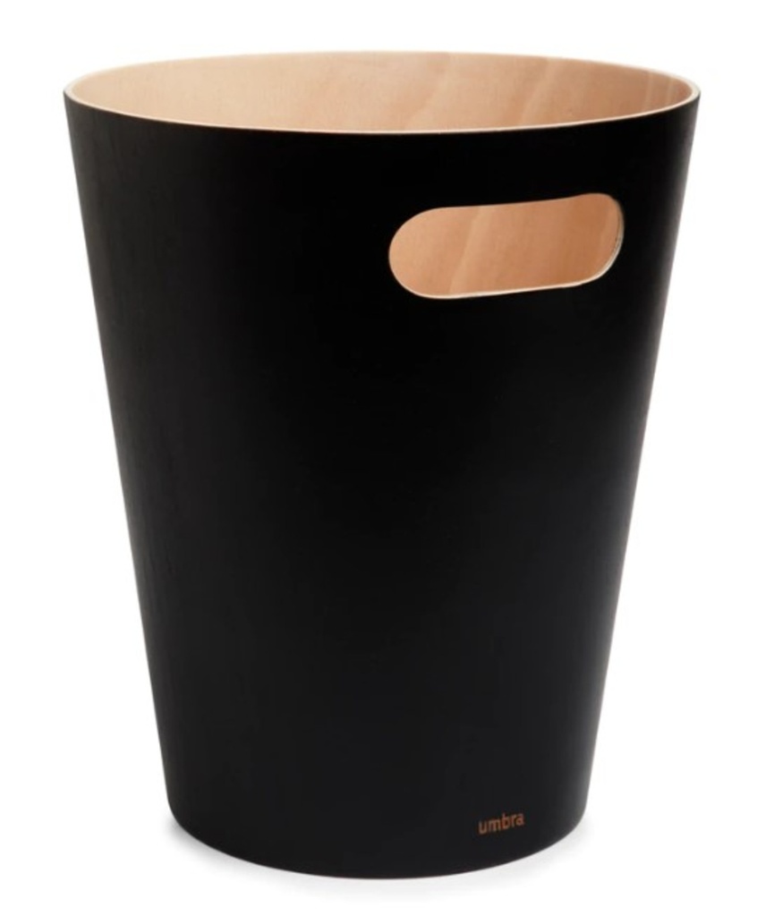 Poubelle woodrow en bois noire