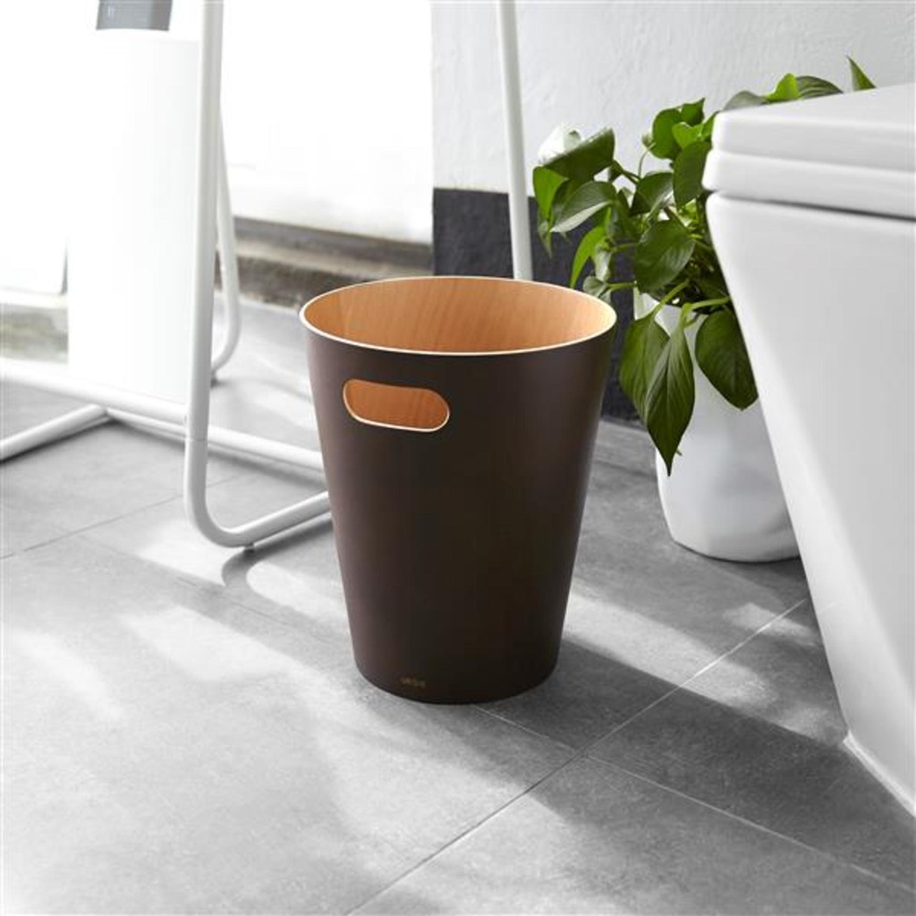 Poubelle woodrow en bois espresso