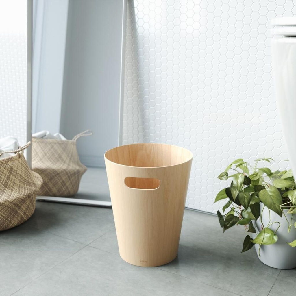 Poubelle woodrow en bois naturelle