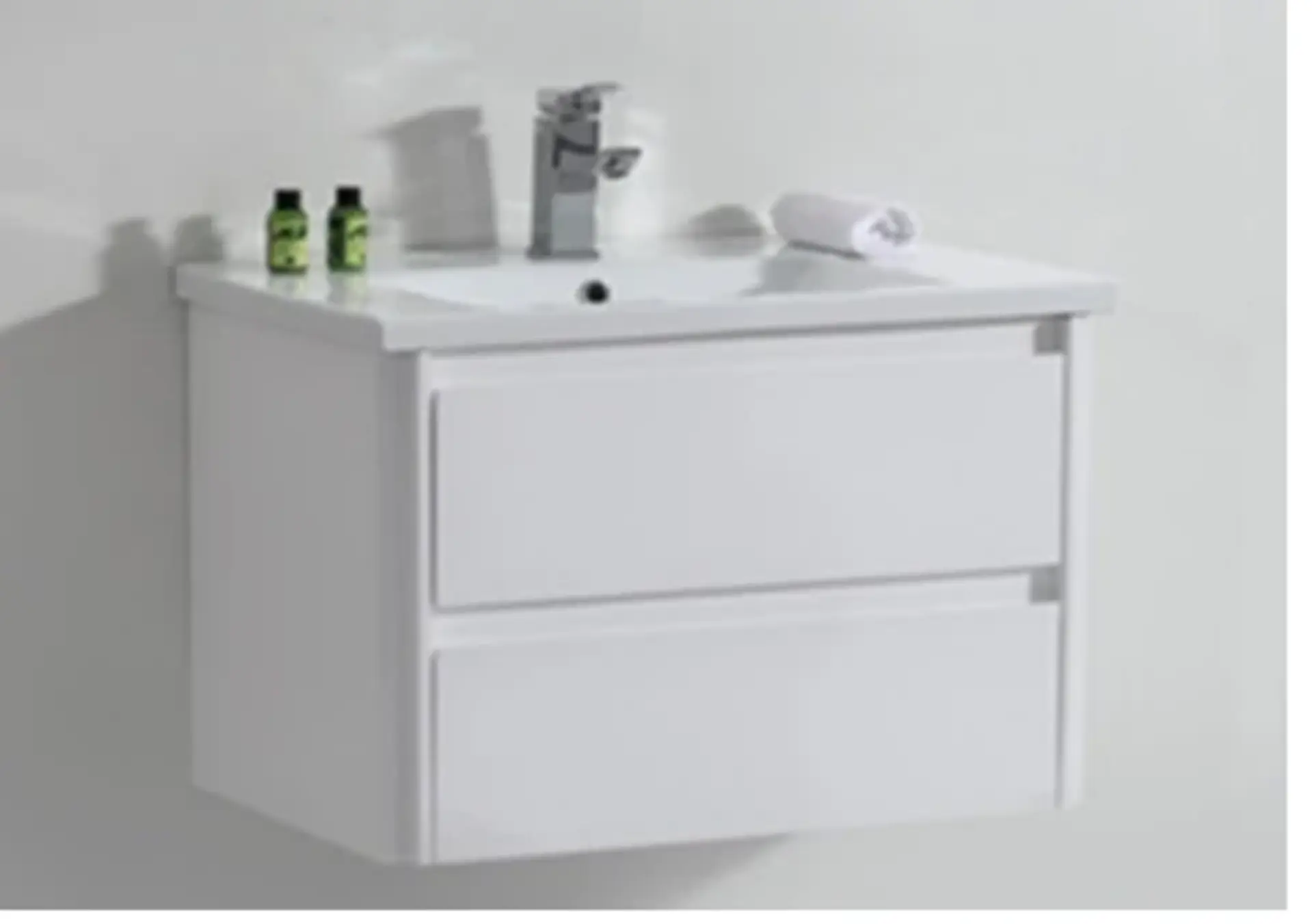 [7LIG-079-800-BL] Vanite perle 32 blanche dessus porcelaine blanc mono