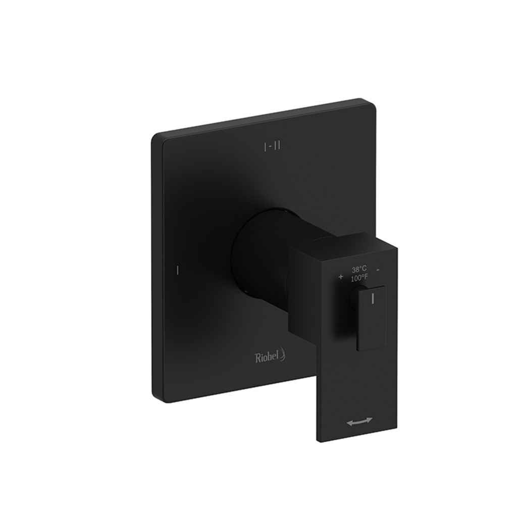 [1SE-TUS23BK] Finition de valve de douche kubik 2 voies thermostatique/pression équilibré noire