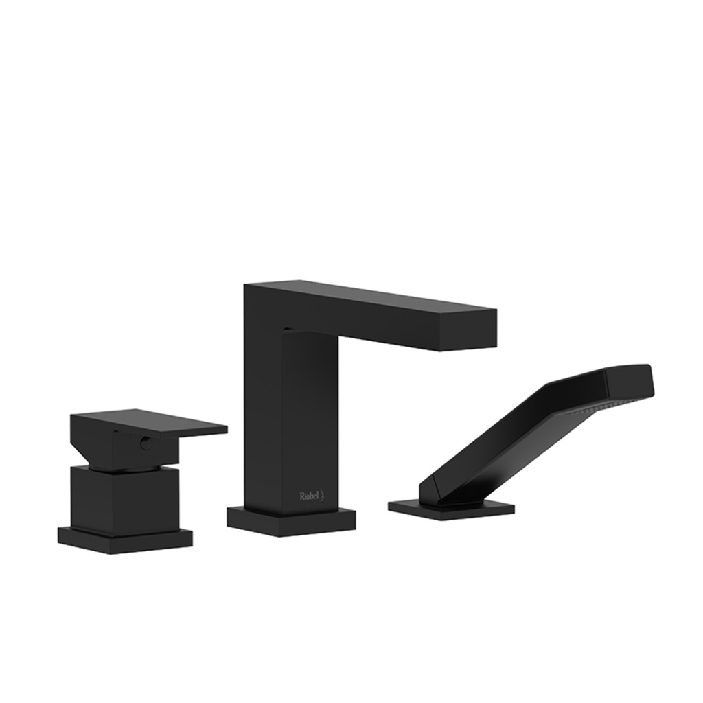 Discontinué - Robinet de bain kubik 3 morceaux noir mat