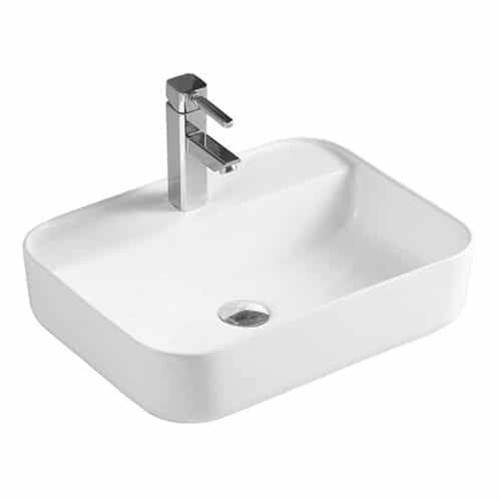 Vasque recto sur plan 19-1/2 x 15-5/8 x 5-1/2po blanc