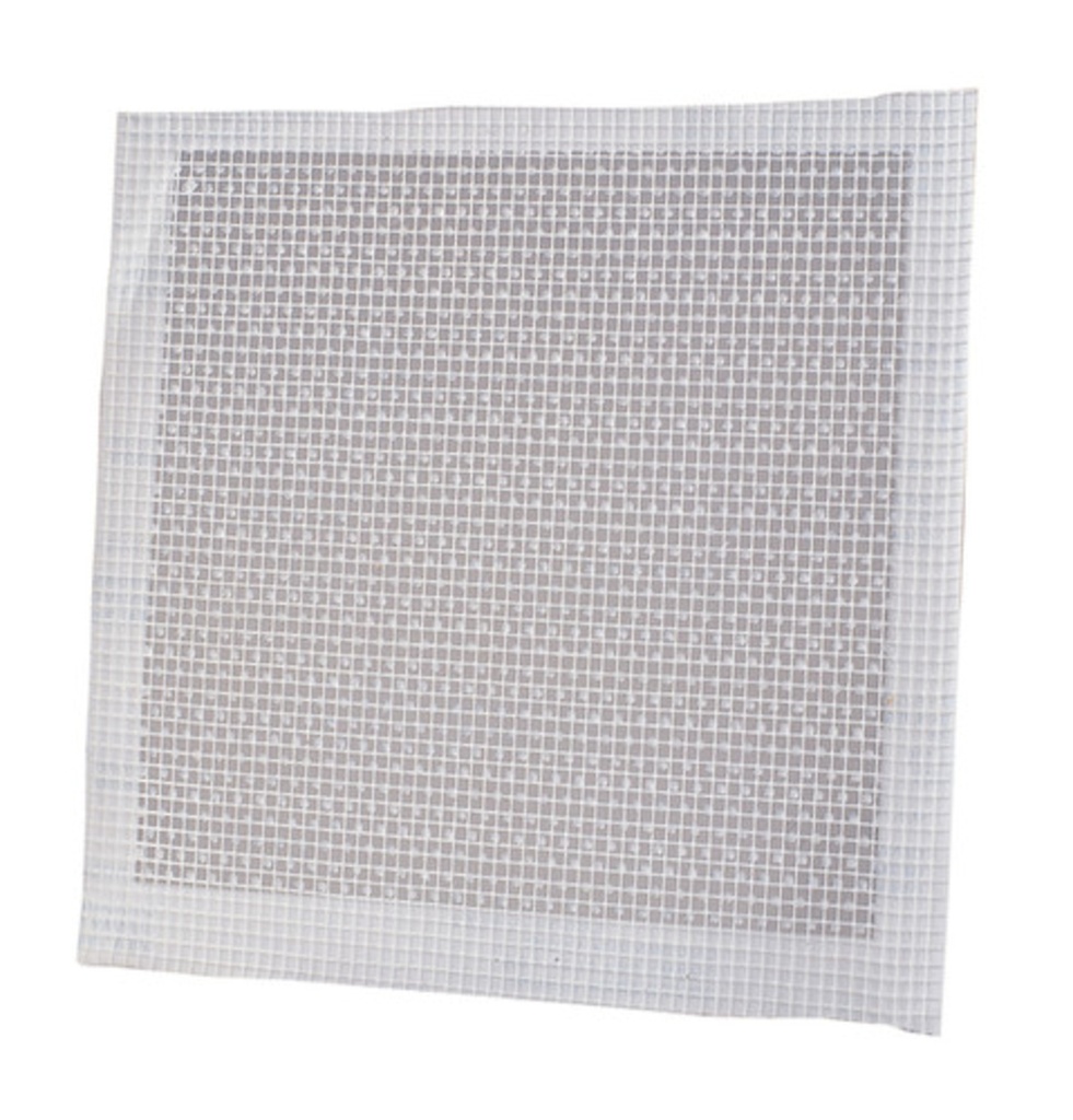 Pièce autocollante à renfort métallique pour réparation murale 4x4po