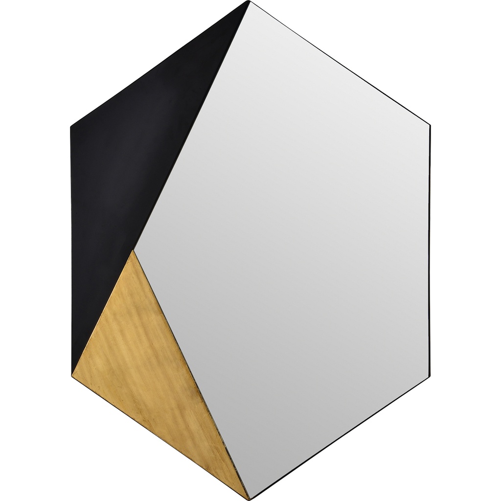 [5RW-MT2301] MIROIR HARP HEXOGONE 30X40 OR/NOIR