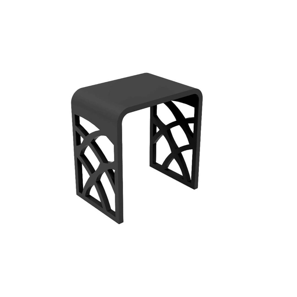[1IO-V9625] Banc de douche 16-1/4 x 15-3/4 x 10-1/2po design en polymere noir