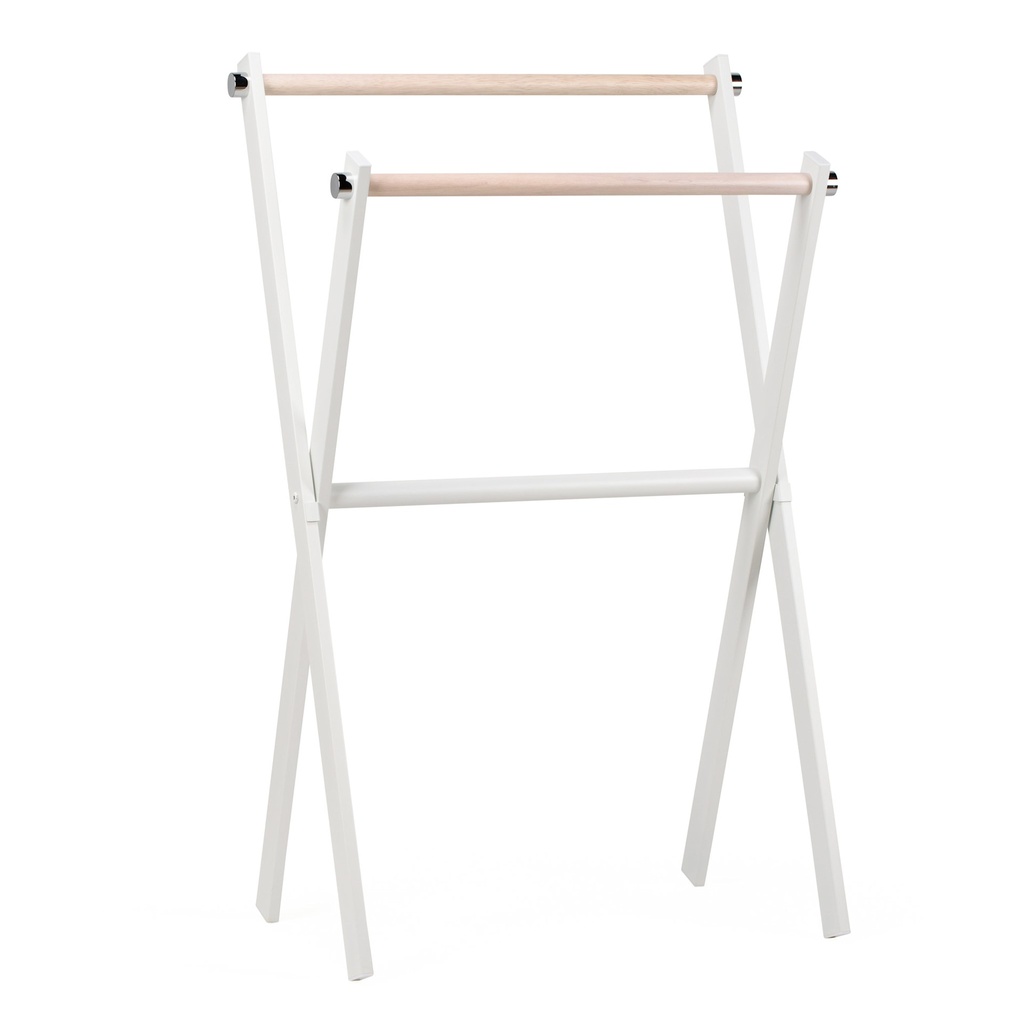 D- Porte serviette double bergson metal blanc