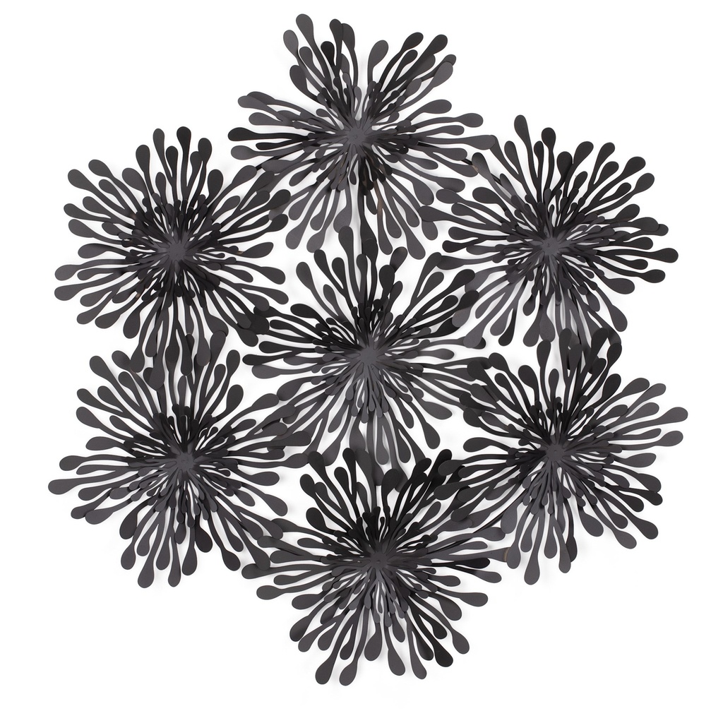 Décoration murale fleur noir dahlia 29po