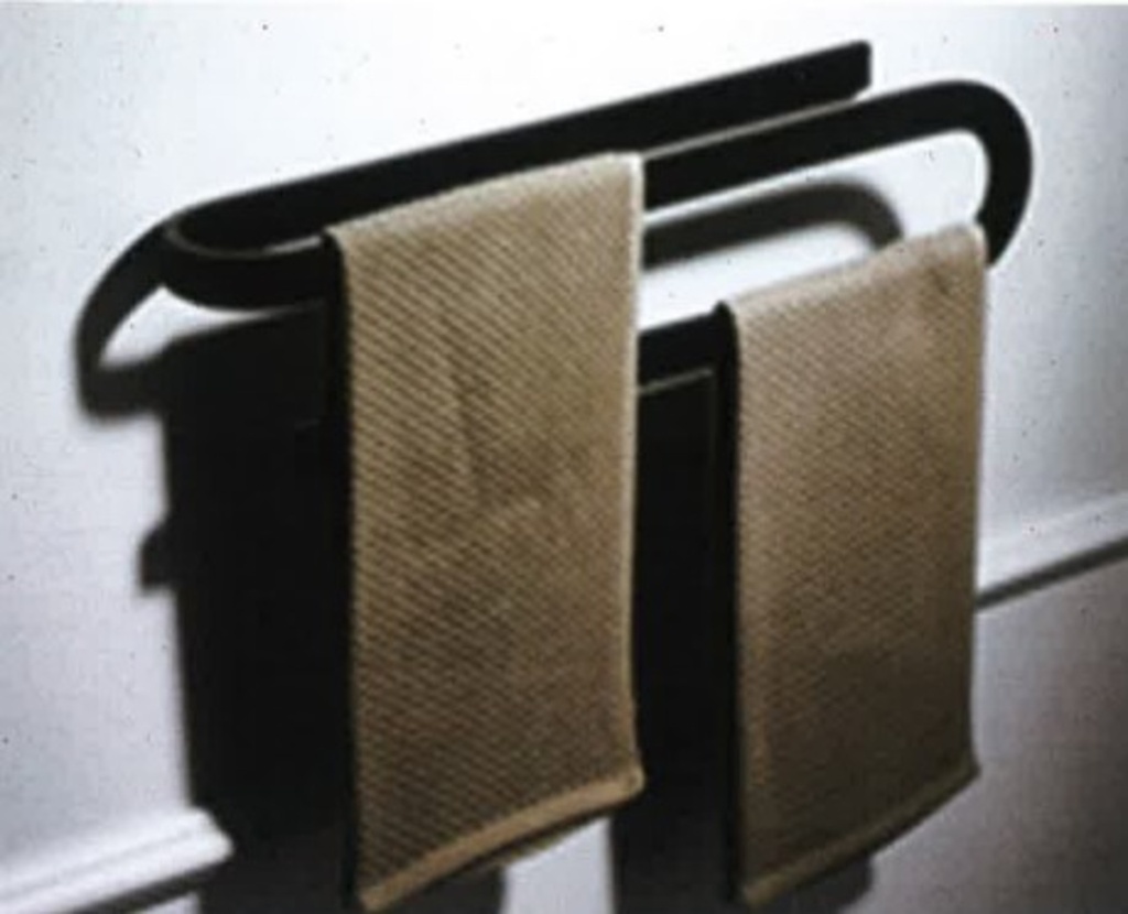 Porte serviette mural double noir mat