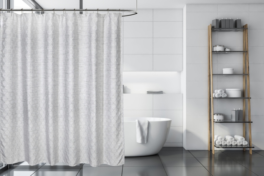 Rideau douche everest en tissu gris 70x72