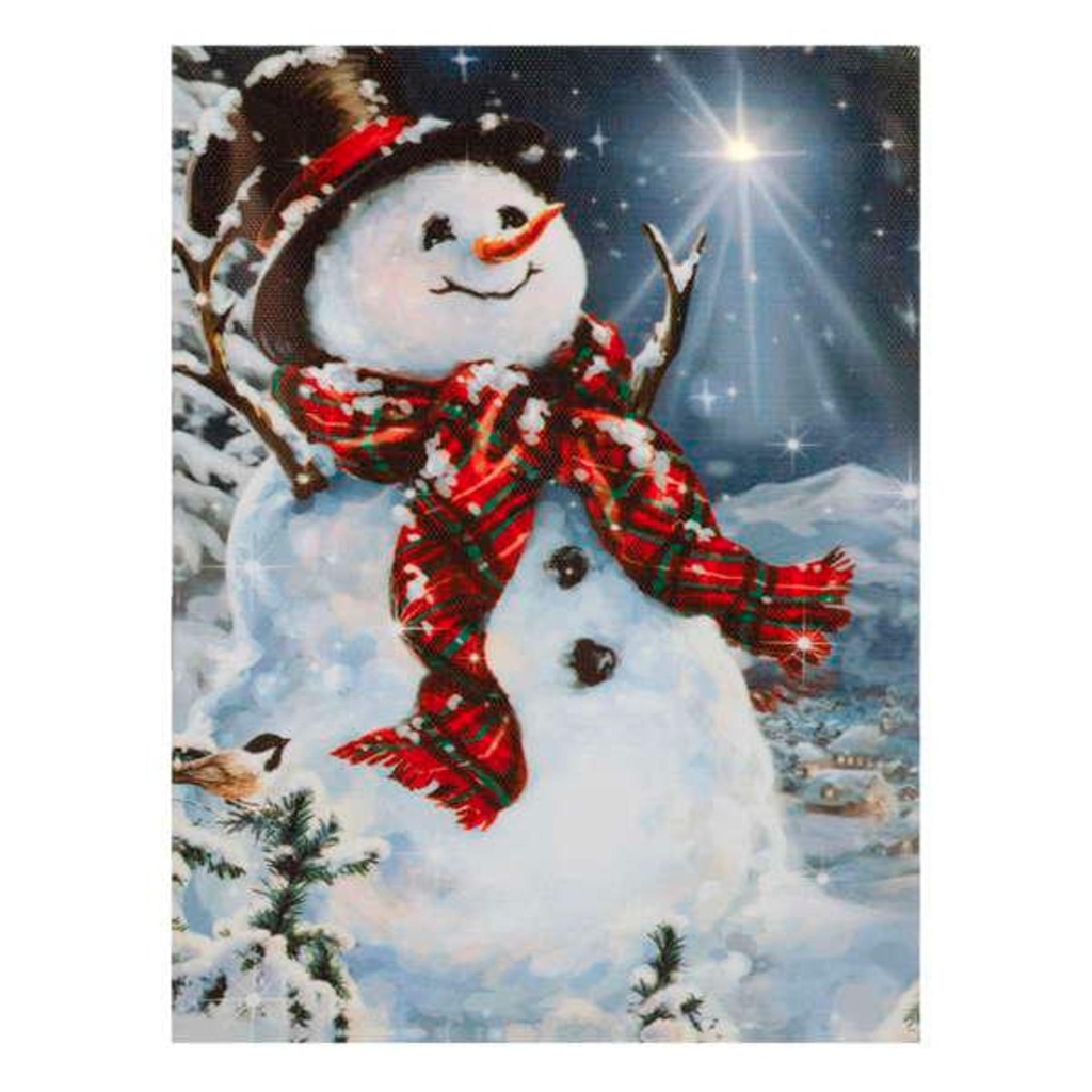 Cadre lumineux bonhomme de neige 6x8