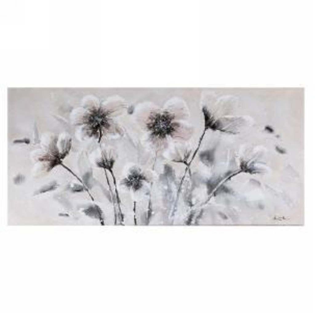 Cadre fleurs 60 x 28po gris