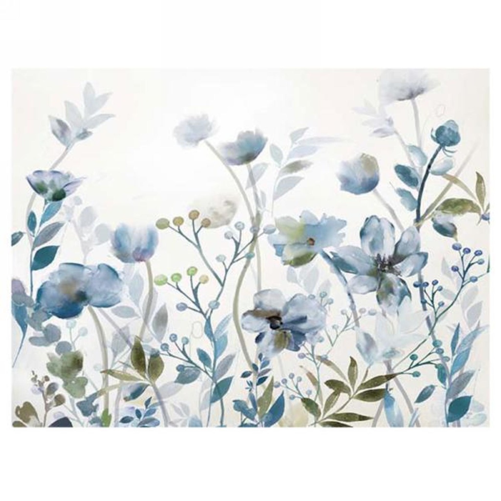 Cadre fleurs 27 x 21po bleu
