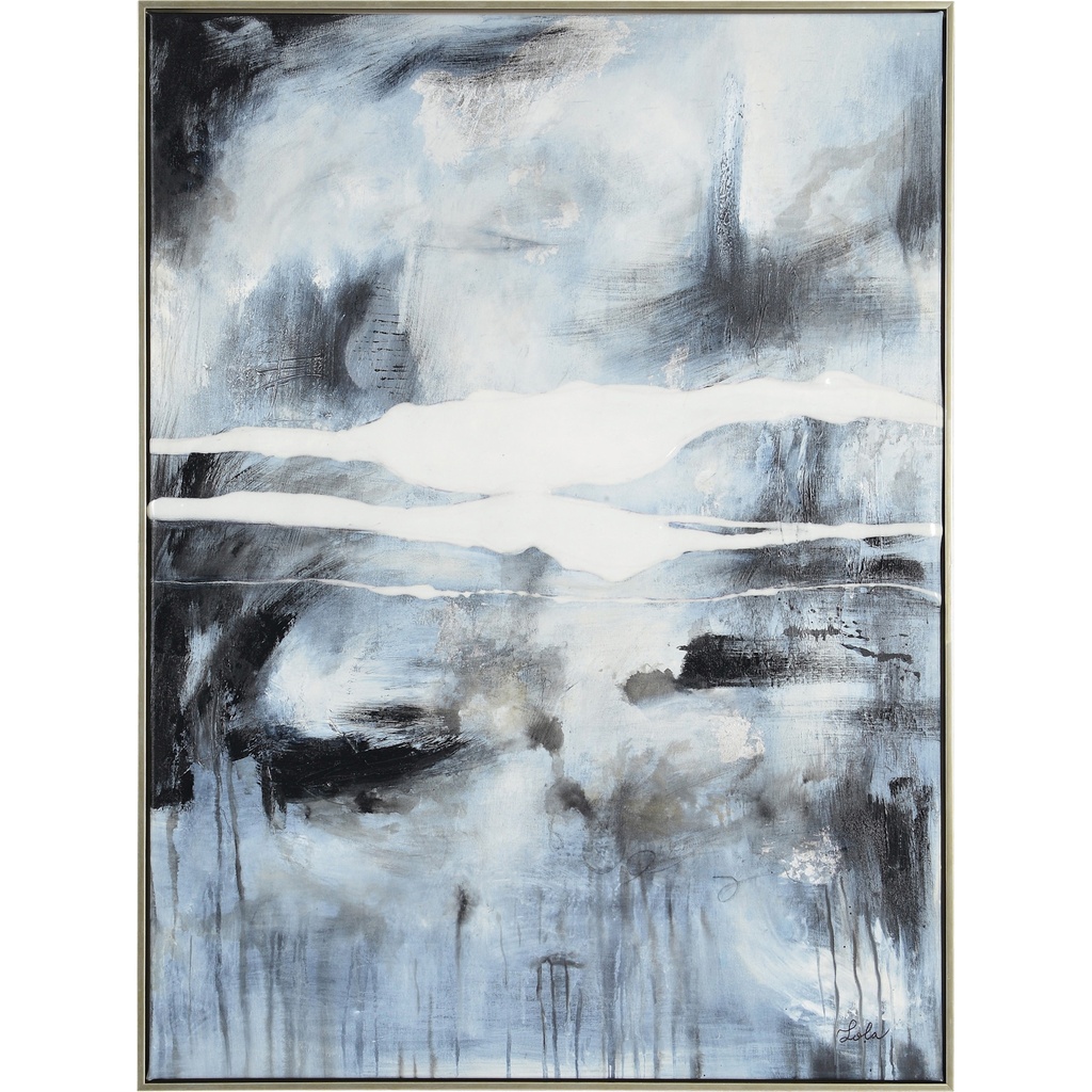 Cadre daffie abstrait 36 x 48po bleu/noir