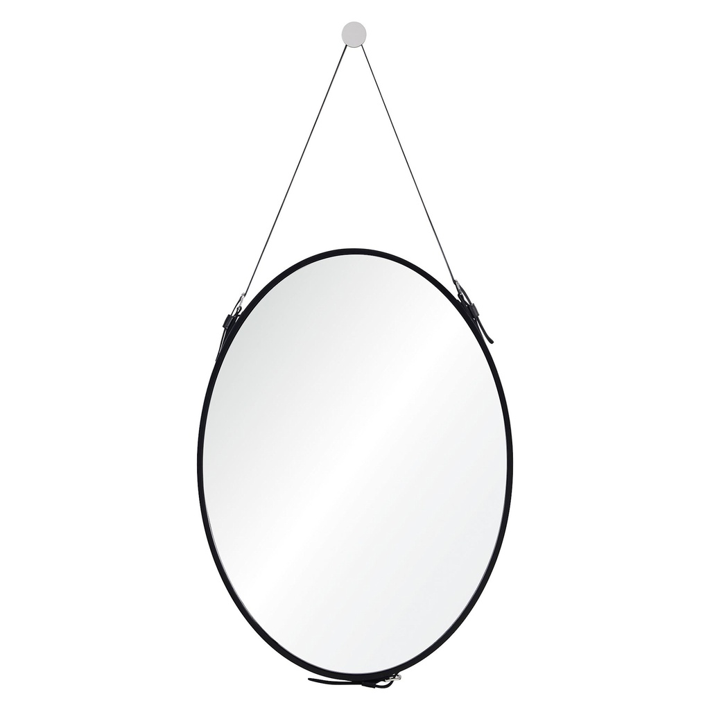 [5RW-MT1670] MIROIR CORDOVA OVAL NOIR AVEC CORDE 27 X 36-1/2
