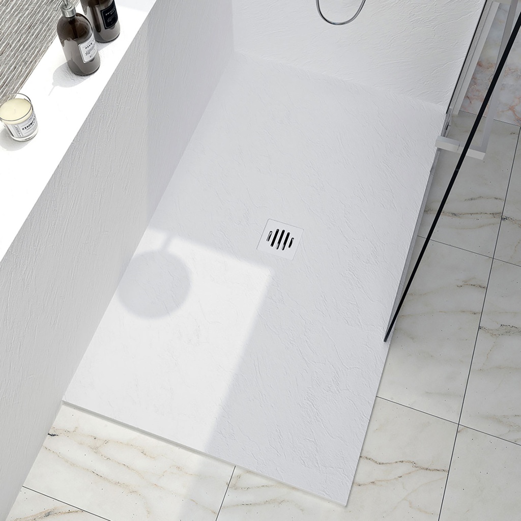 [1ZI-B4836RRET5J] Base slate 48 x 36 drain central blanc mat