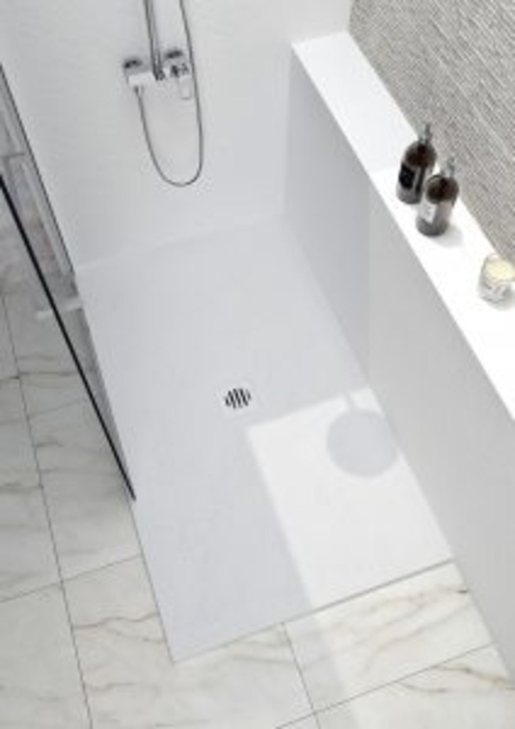 [1ZI-B6036RRET5J] Base slate 60 x 36 drain central blanc mat