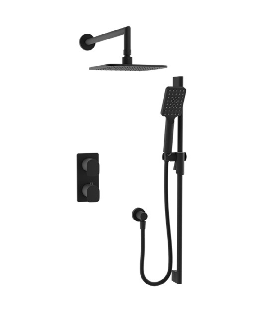 d- Finition de douche petite b04 termo 2 voies sans brute noir mat