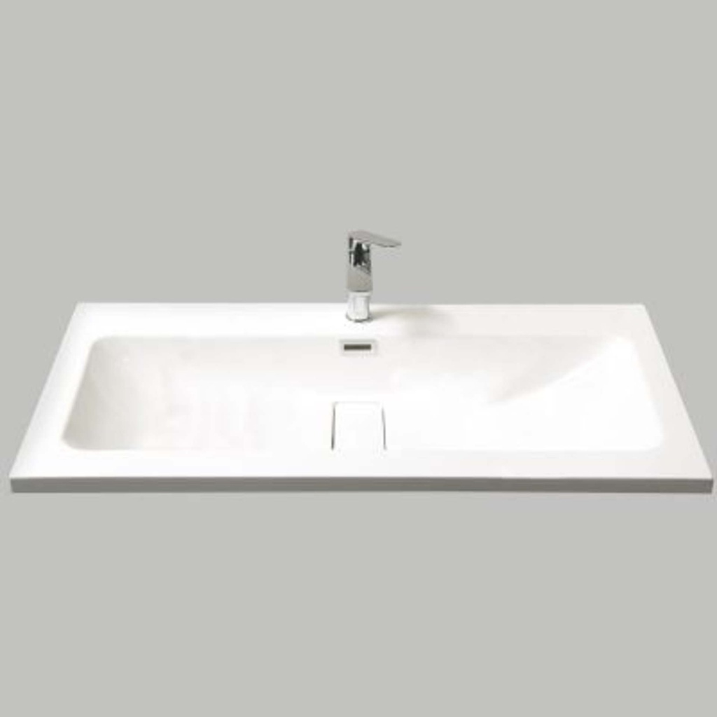[1AK-AKK1409100B] Comptoir-lavabo percé monotrou ecke II 39po blanc