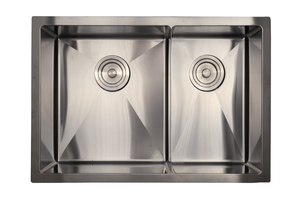 [1LIG-SR2618BLZ-87] Evier sous plan 26x18 1 cuve 1/2 2 profondeurs stainless avec grille et crepine panier de luxe