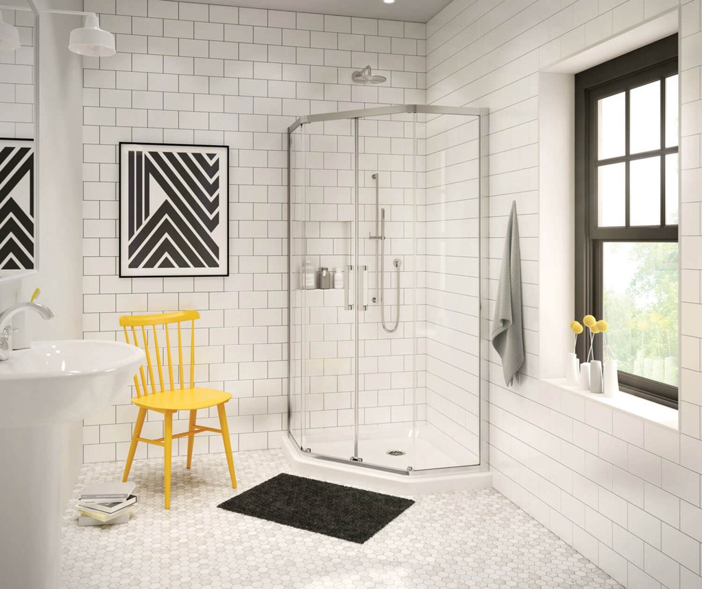 [1MA-137440-900-084-000] Porte de douche radia neo-angle 36 x 36 x 71-1/2po chrome