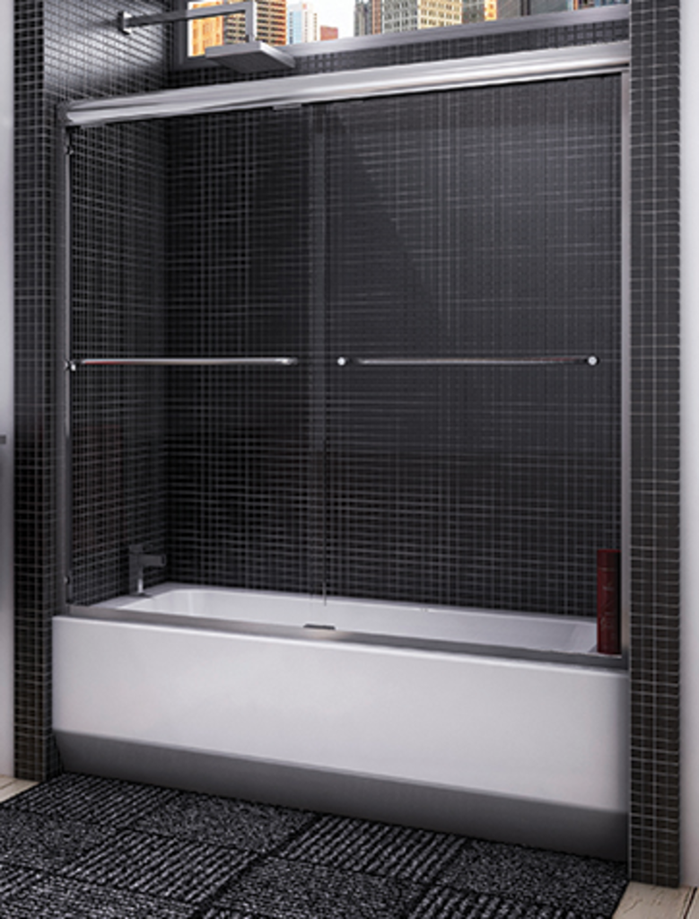 [1FU-ET856-11-40] Discontinué - Porte de bain cordoba ouverture de 52 a 56po chrome