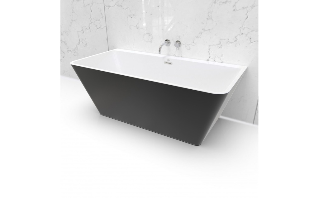 Demo_ bain autoportant calla 63 po noir avec drain et trop plein noir inclus