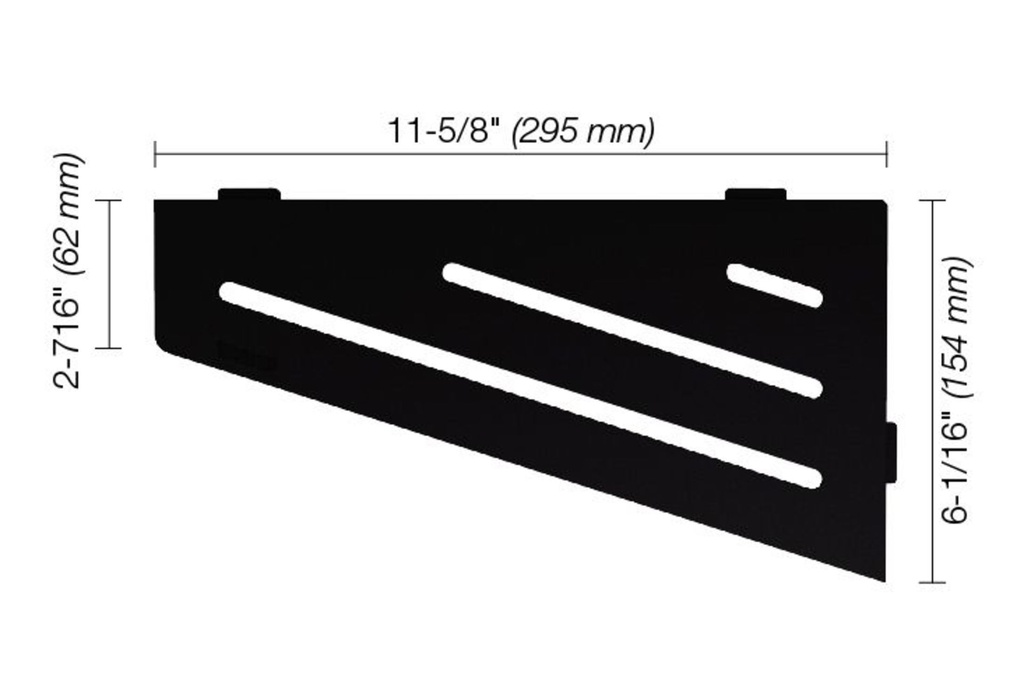 Tablette de coin shelf-e wave noir mat
