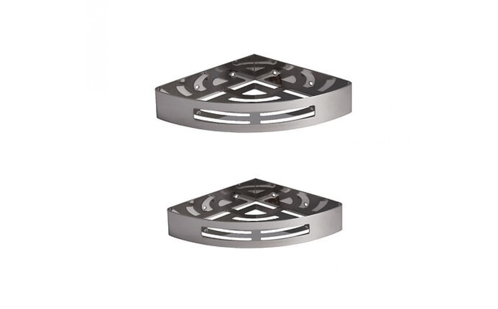 Deux tablettes de coin 8 5/16'' en acier inoxydable chrome (mirroir) austral l