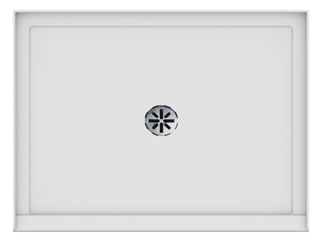 [1NE-BASEIMPACT3648-3B] Base de douche en alcove drain rond central impact 36 x 48po blanche
