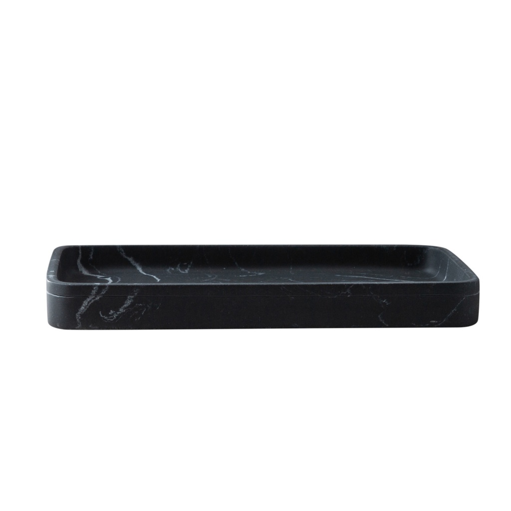 Plateau michaelangelo marbre noir mat