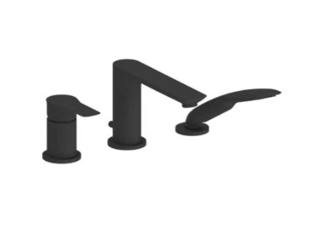 Robinet de bain 3 morceaux galia noir mat