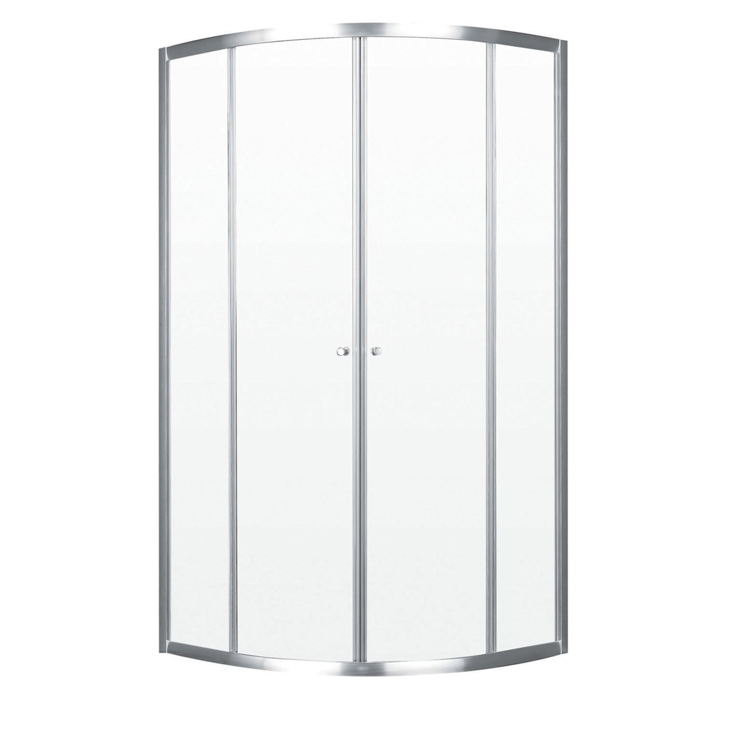 Porte double barolo neo-ronde 36x36 chrome et verre clair