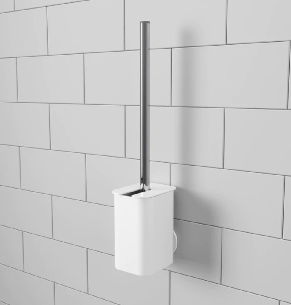[6UB-1021298-660] Brosse de toilette flex surelock a ventouse 11 x 8 x 43 blanche