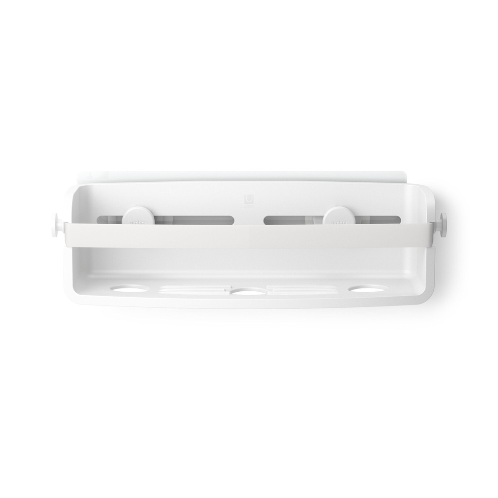Panier simple de douche flex avec ventouse à succion 33 x 11 x 9 blanc