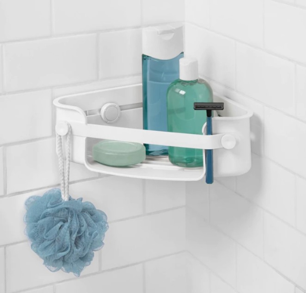 D-Panier en coin flex a ventouse blanc